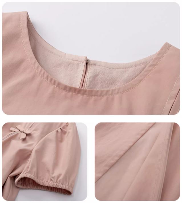 K240515006 - くすみピンク半そでワンピース