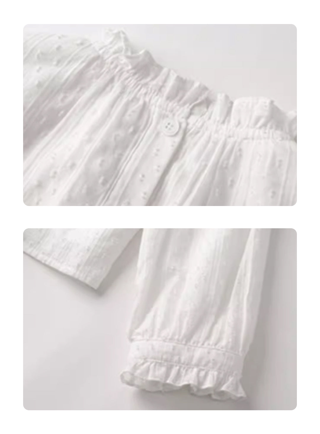 K250310 - フリルネックコットンブラウス