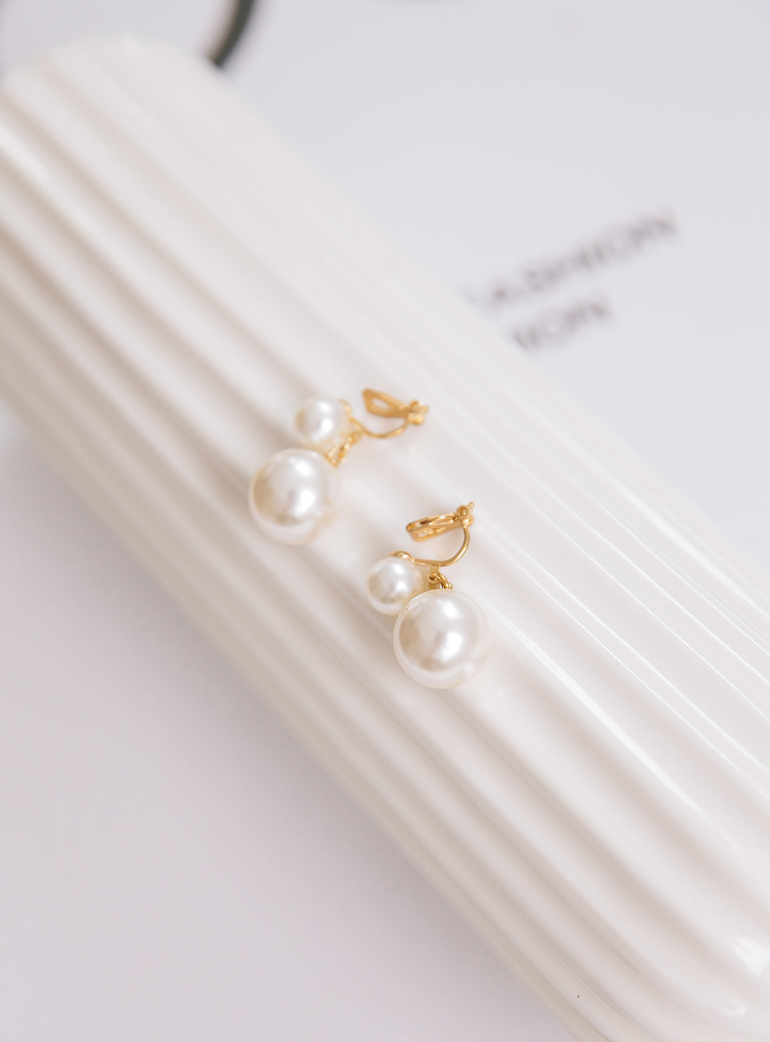 Double pearl earrings
