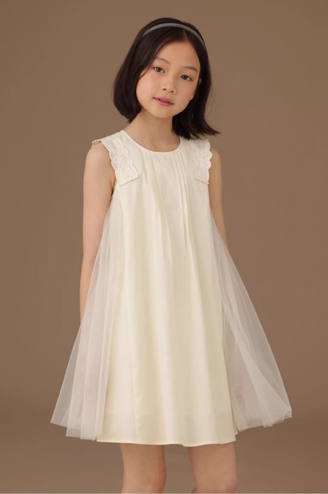 K240417001 - アイボリーノースリーブワンピース