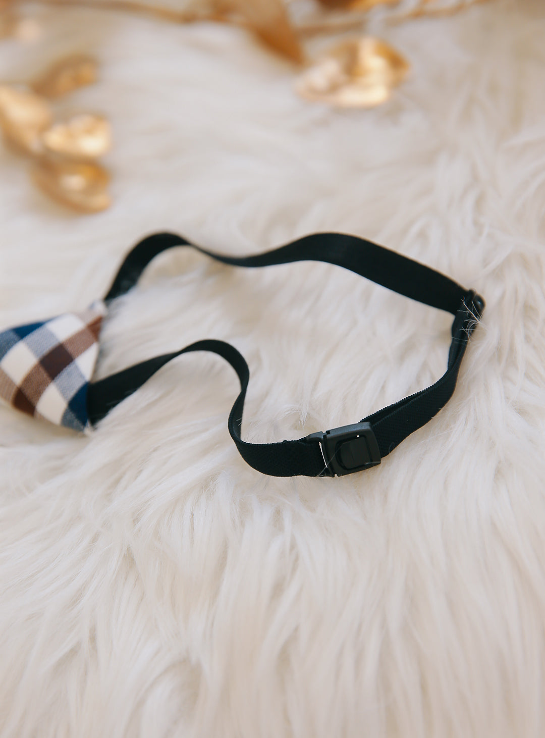 Gingham brown checkered tie