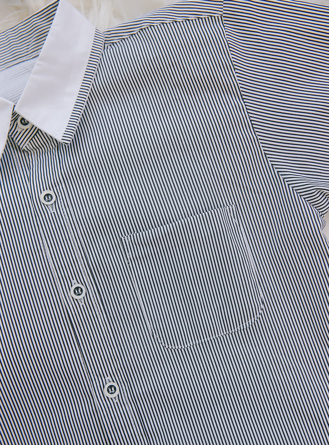 Striped black long-sleeved shirt