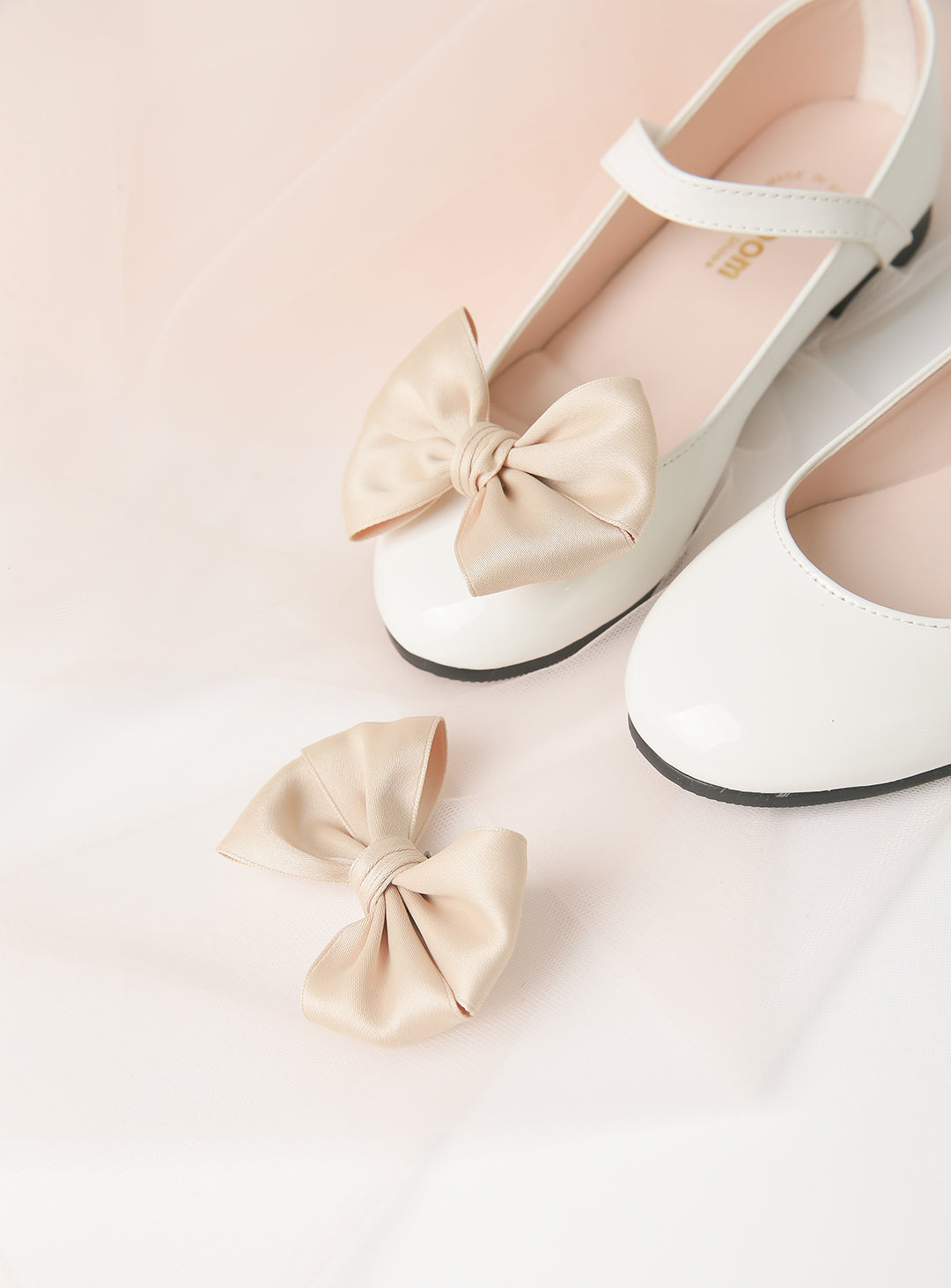 Beige Ribbon Alice Enamel Shoes (12cm-23cm)