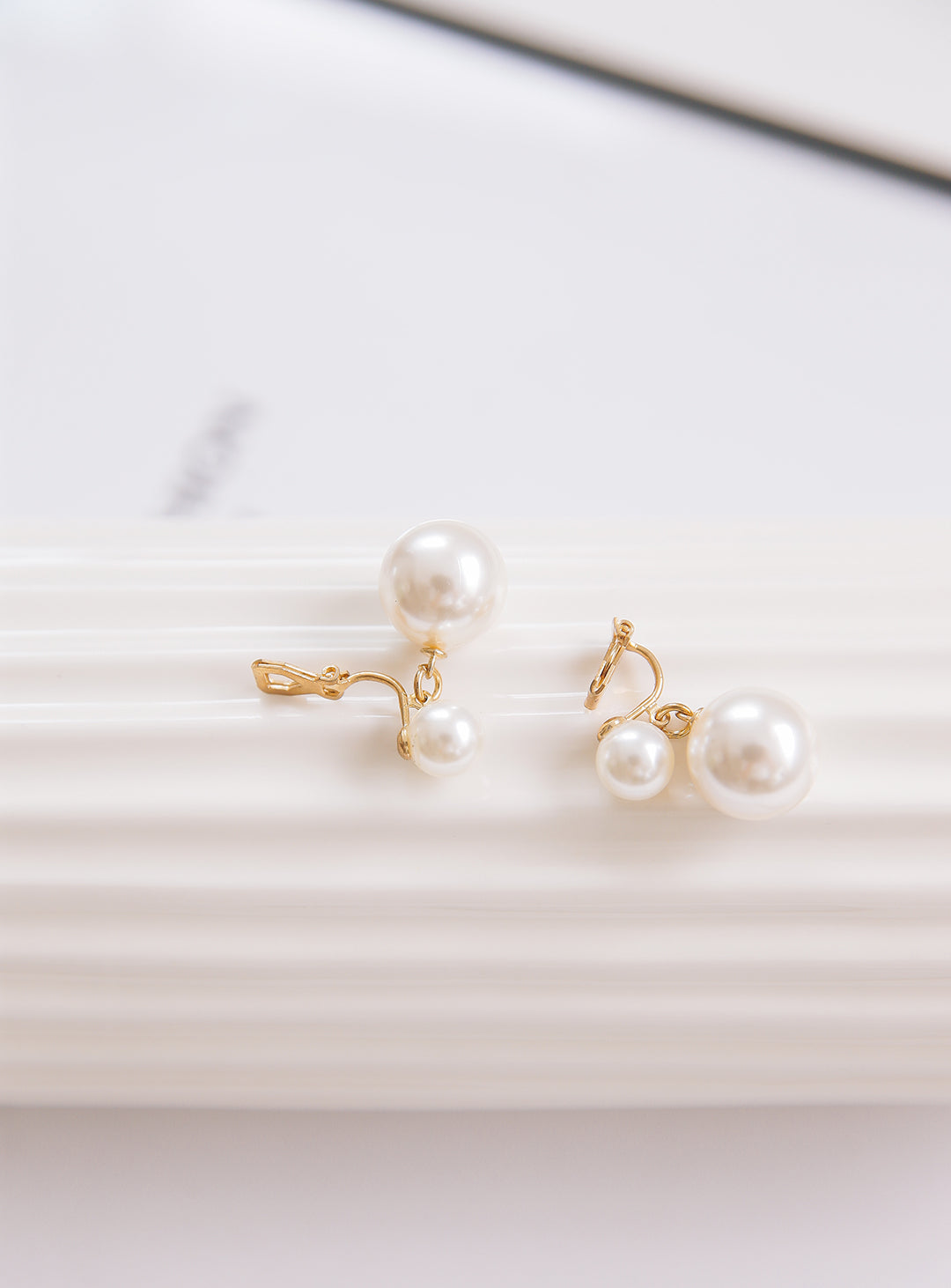 Double pearl earrings