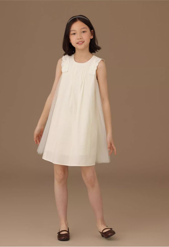 K240417001 - アイボリーノースリーブワンピース