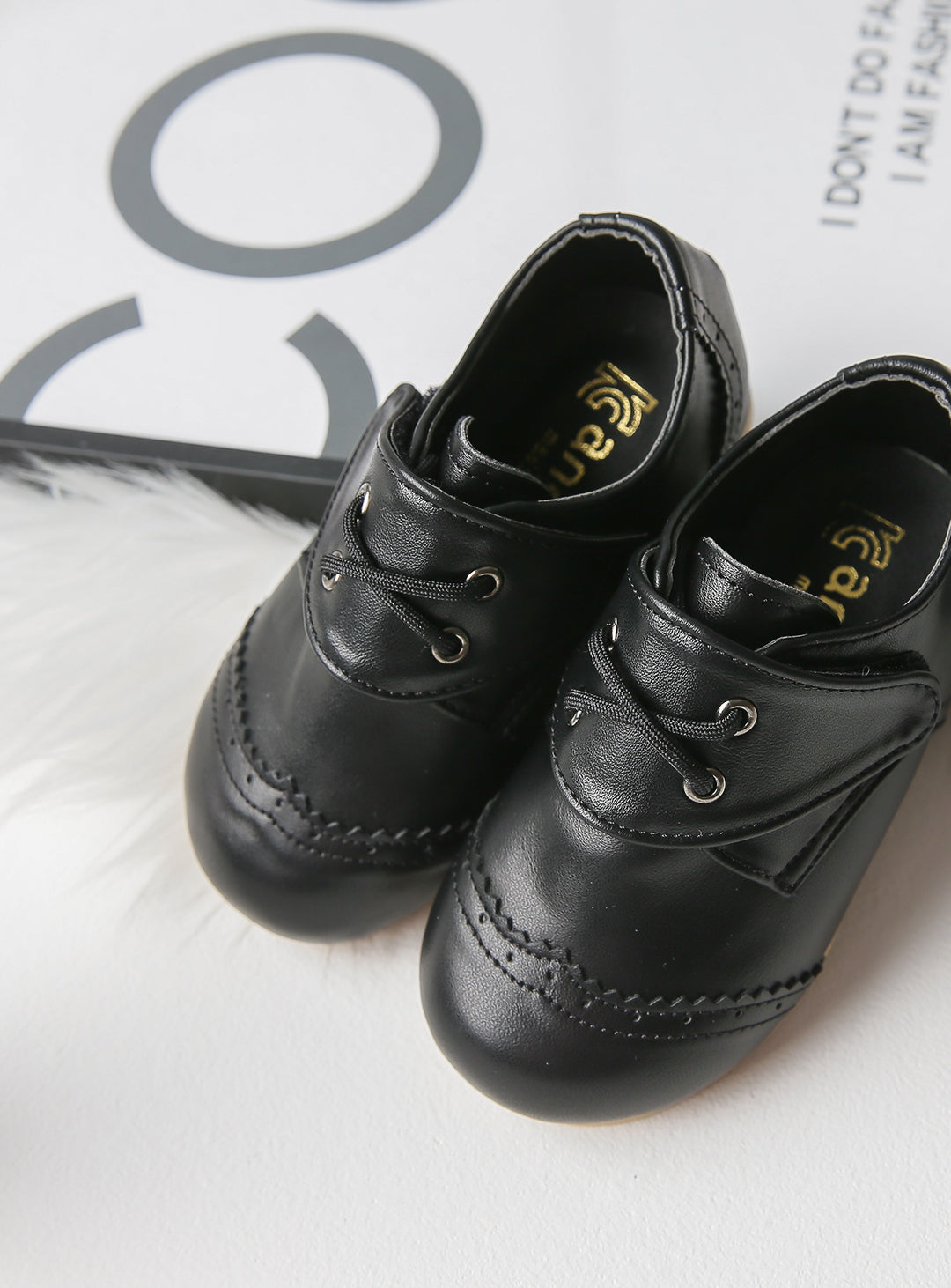 子供スーツのシューズ・発表会結婚式・おしゃれなDRESCCOのベビー・ウィングチップローファー (13cm~15.5cm)ベビー・ウーリーベーシックレザーシューズ (13cm〜16cm)の画像5