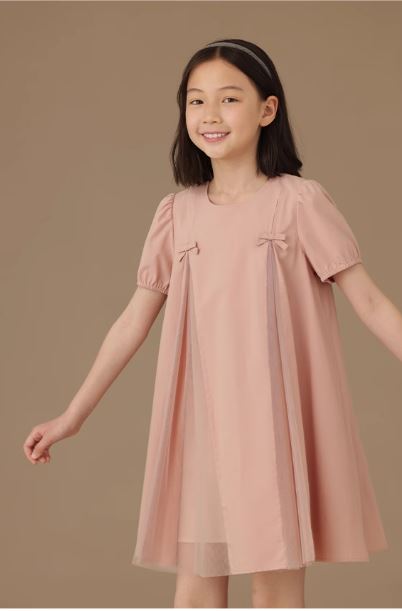 K240515006 - くすみピンク半そでワンピース