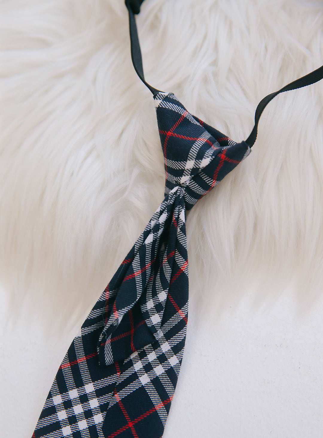 Argyle Navy Check Pattern Tie