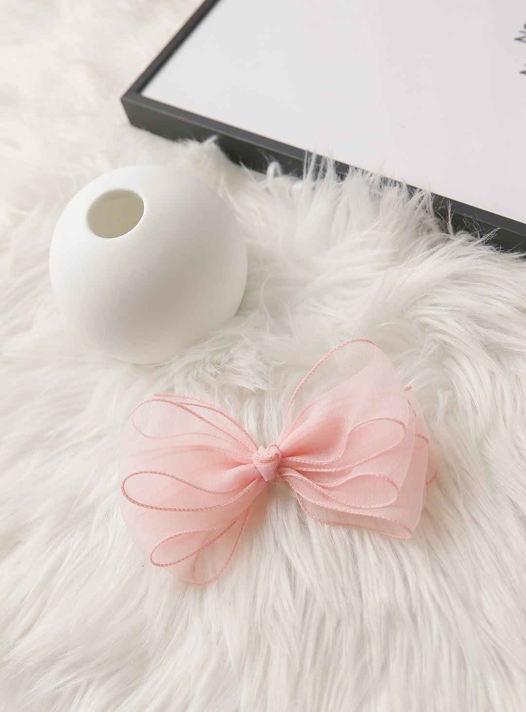 Georgette ribbon hairpin in pink