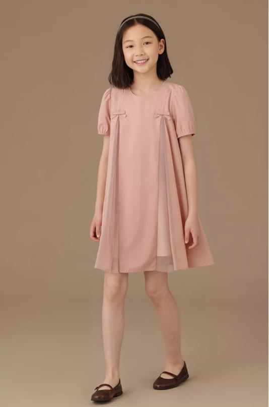 K240515006 - くすみピンク半そでワンピース