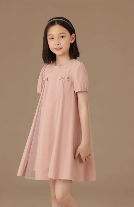 K240515006 - くすみピンク半そでワンピース
