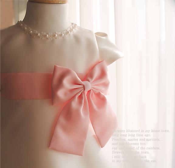 子供ドレス発表会・結婚式・おしゃれなDRESCCOのベビードレスピンクピーチの画像3