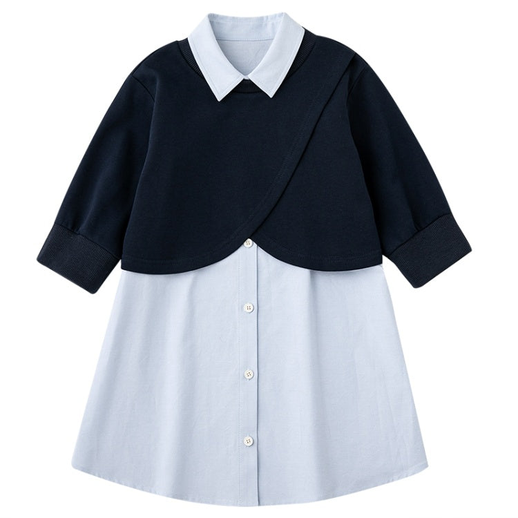 K2020 - ケープ風レイヤードシャツワンピースセット