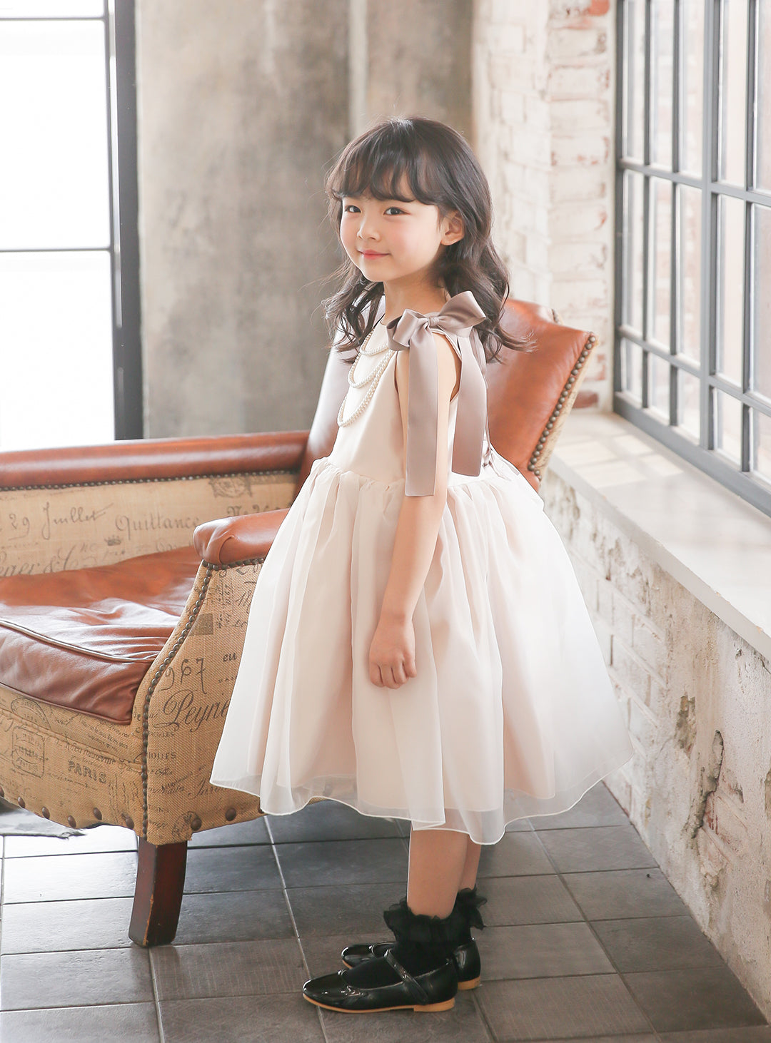 子供ドレス発表会・結婚式・おしゃれなDRESCCOのヘラゴールドピンクドレスの画像2