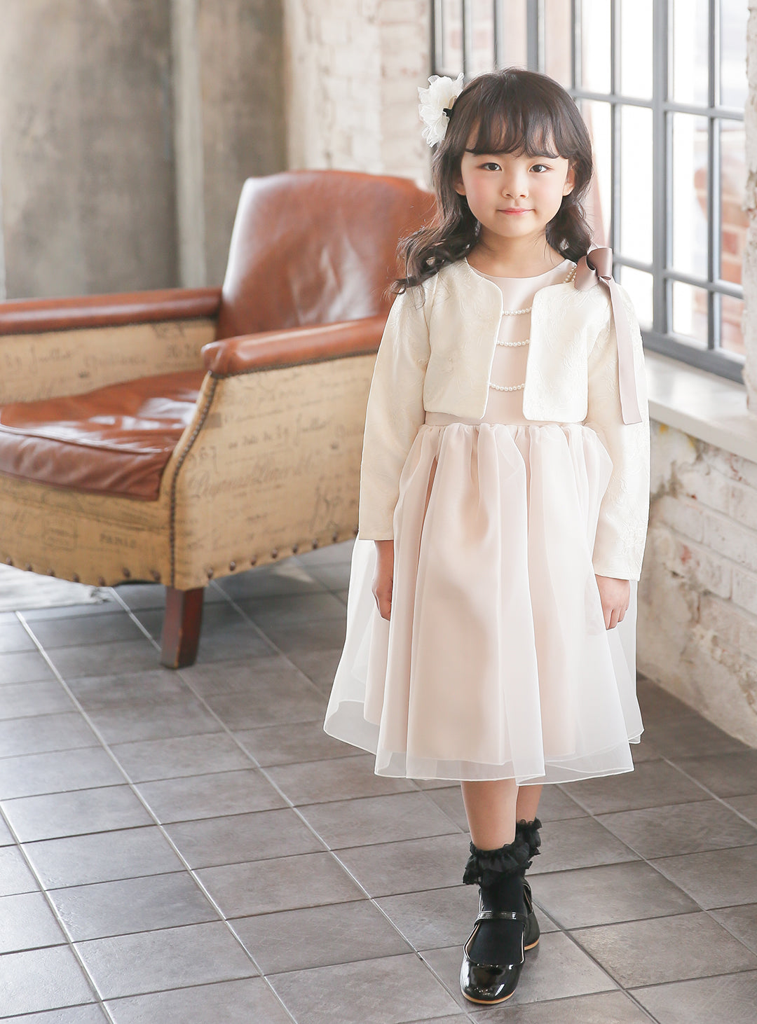 子供ドレス発表会・結婚式・おしゃれなDRESCCOのヘラゴールドピンクドレスの画像8