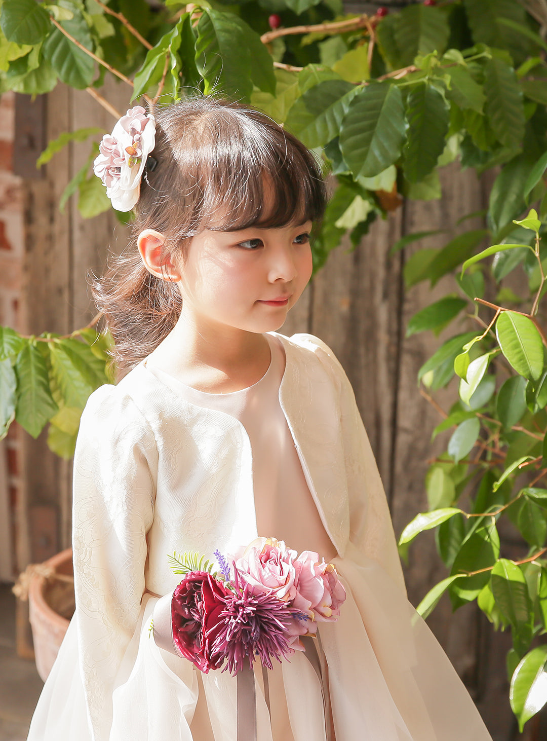 子供ドレスのボレロ・カーディガン・発表会結婚式・おしゃれなDRESCCOのリゲルカーディガン(アイボリー)の画像7