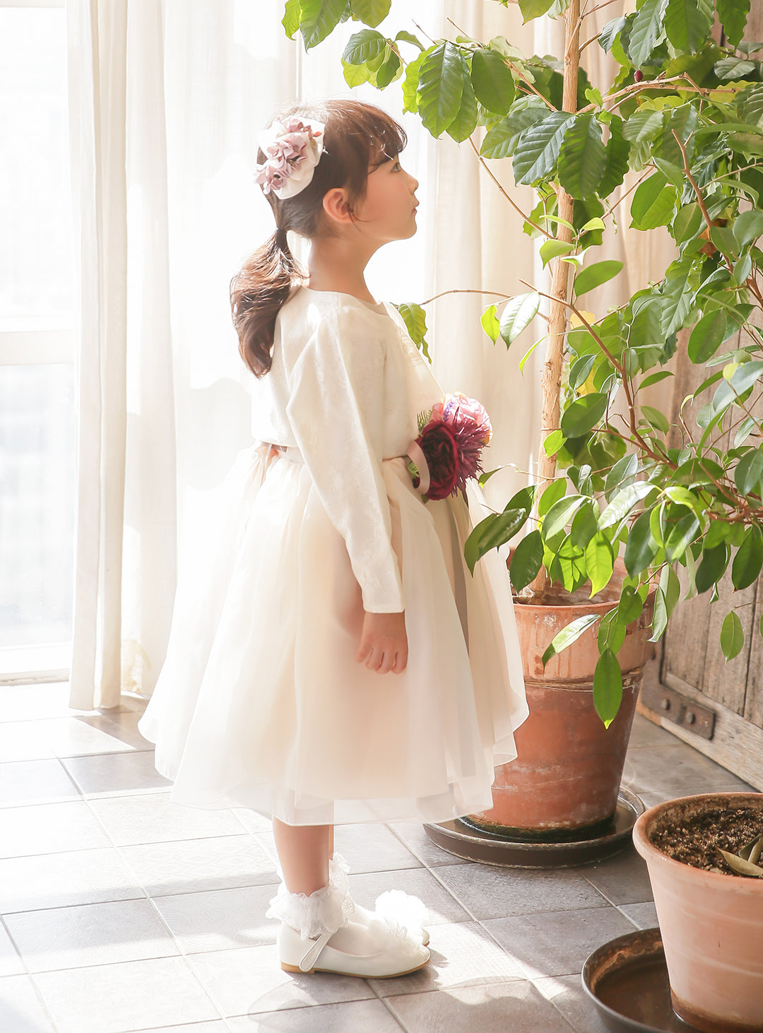 子供ドレスのボレロ・カーディガン・発表会結婚式・おしゃれなDRESCCOのリゲルカーディガン(アイボリー)の画像10