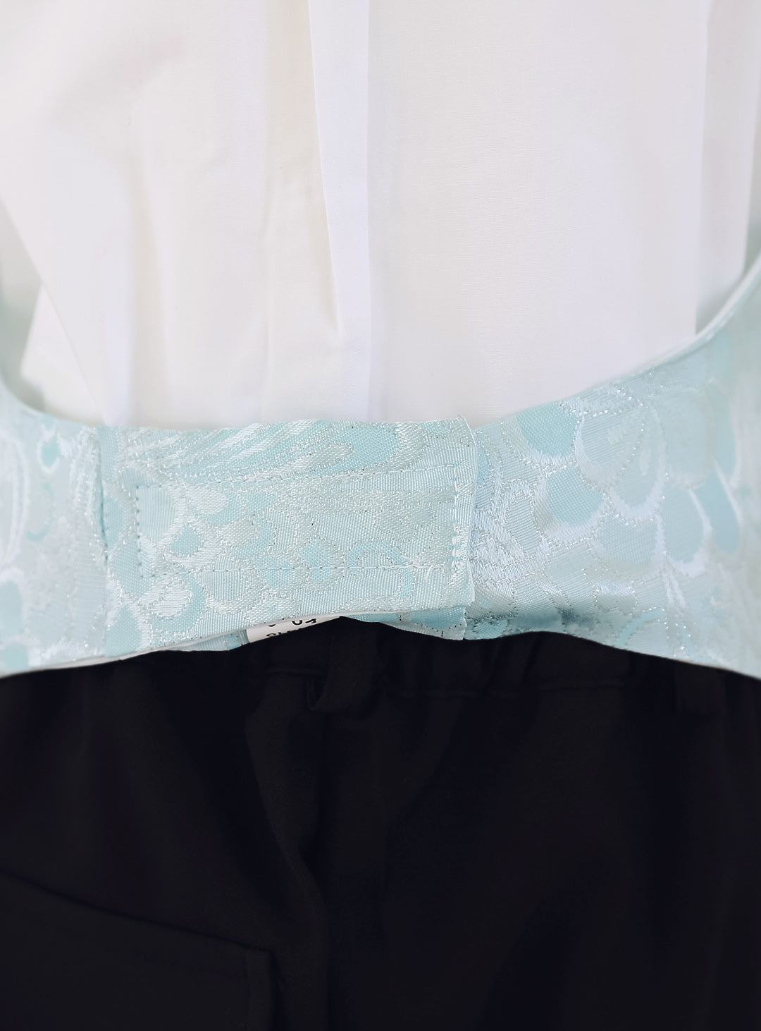 ベーシックブラックタキシードスカイブルーベスト4ピースセット(タキシード上下+ベスト+タイ)