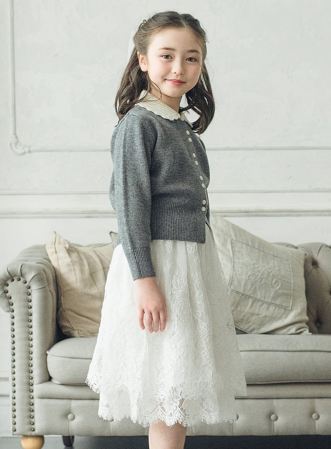 ウールホワイトカラーセーター