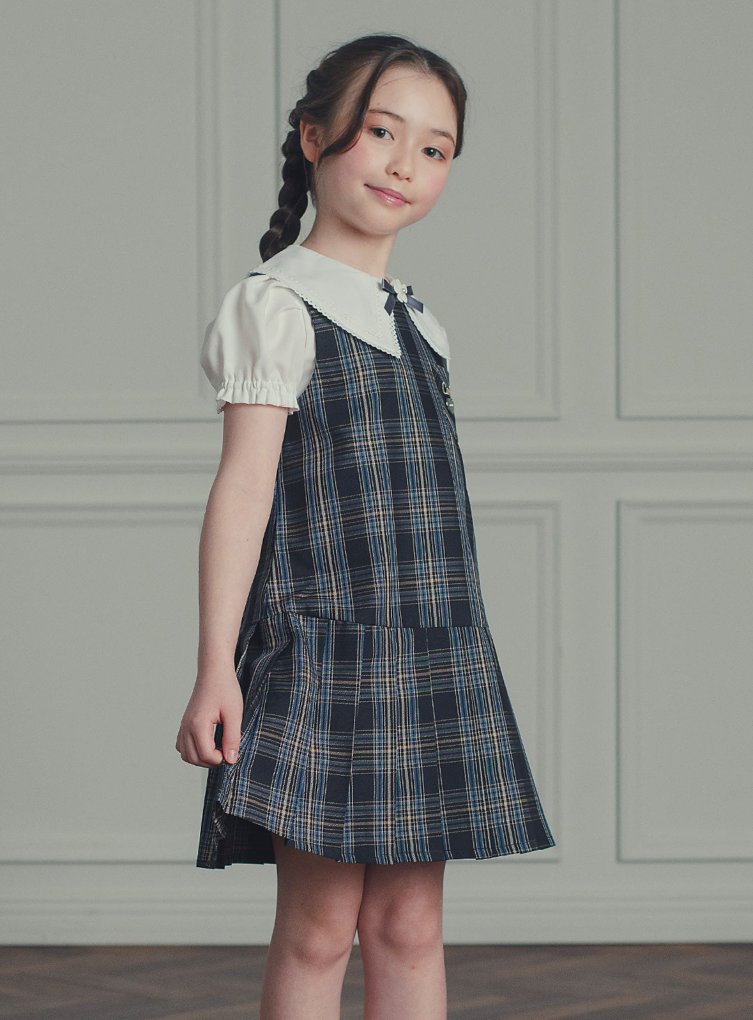 アメリアチャコールウール混ジャケット+ワンピースセット