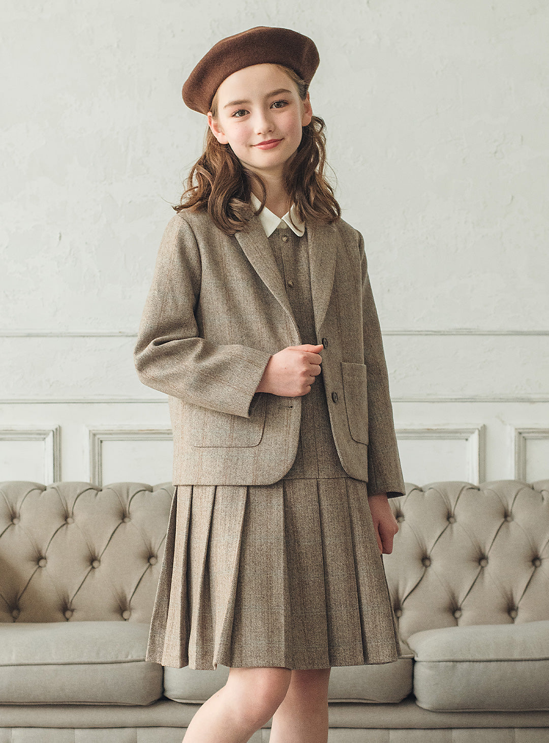 ウール混ヘリンボーンジャケット