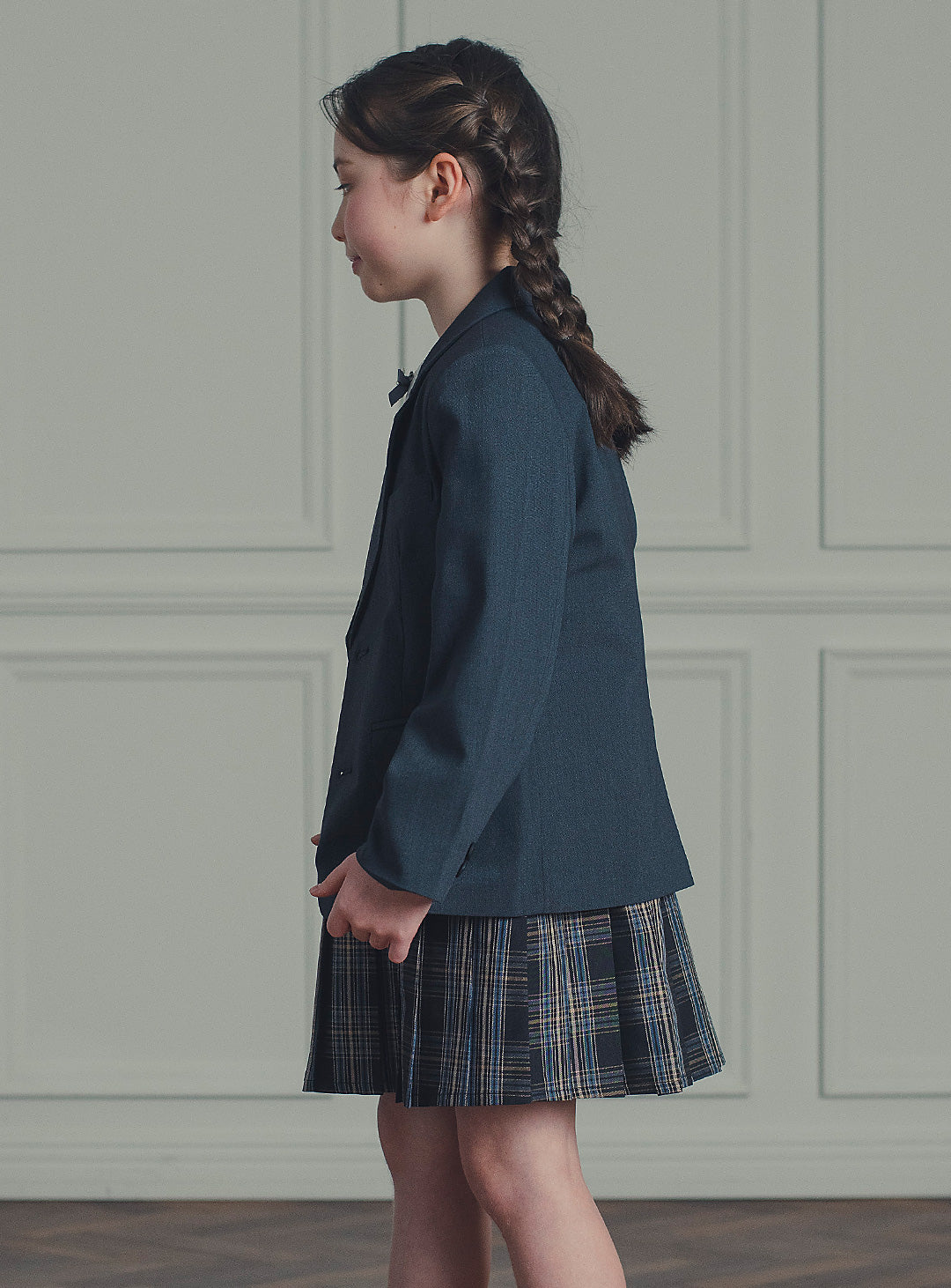 アメリアチャコールウール混ジャケット+ワンピースセット