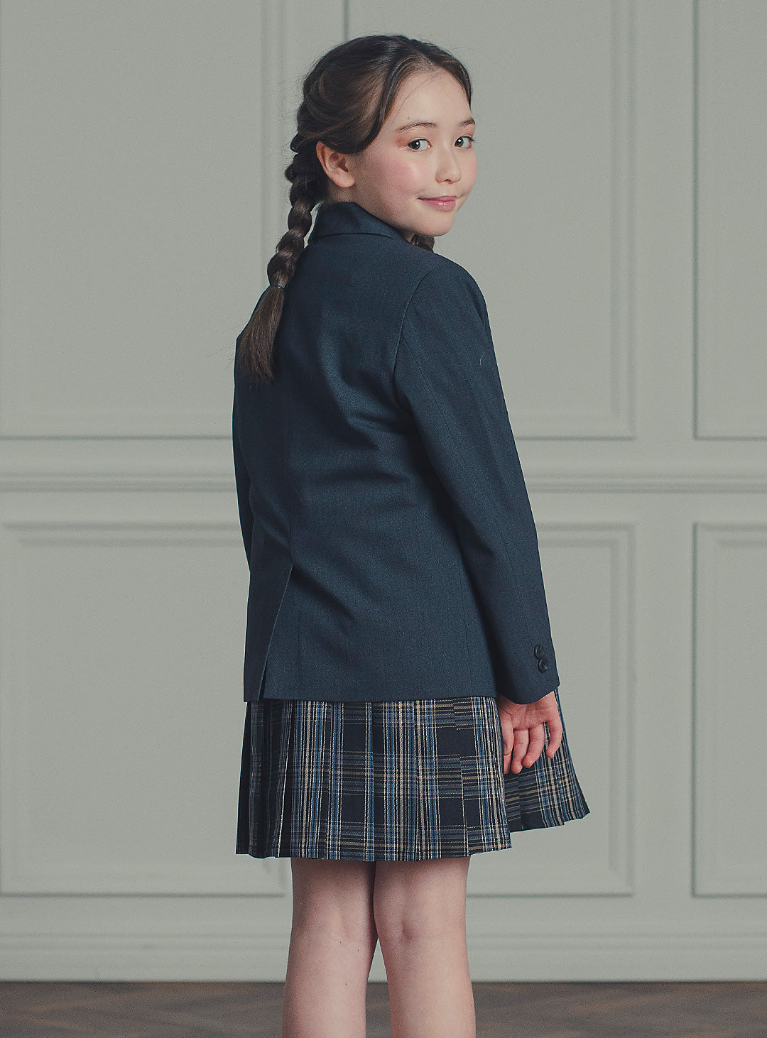 アメリアチャコールウール混ジャケット+ワンピースセット