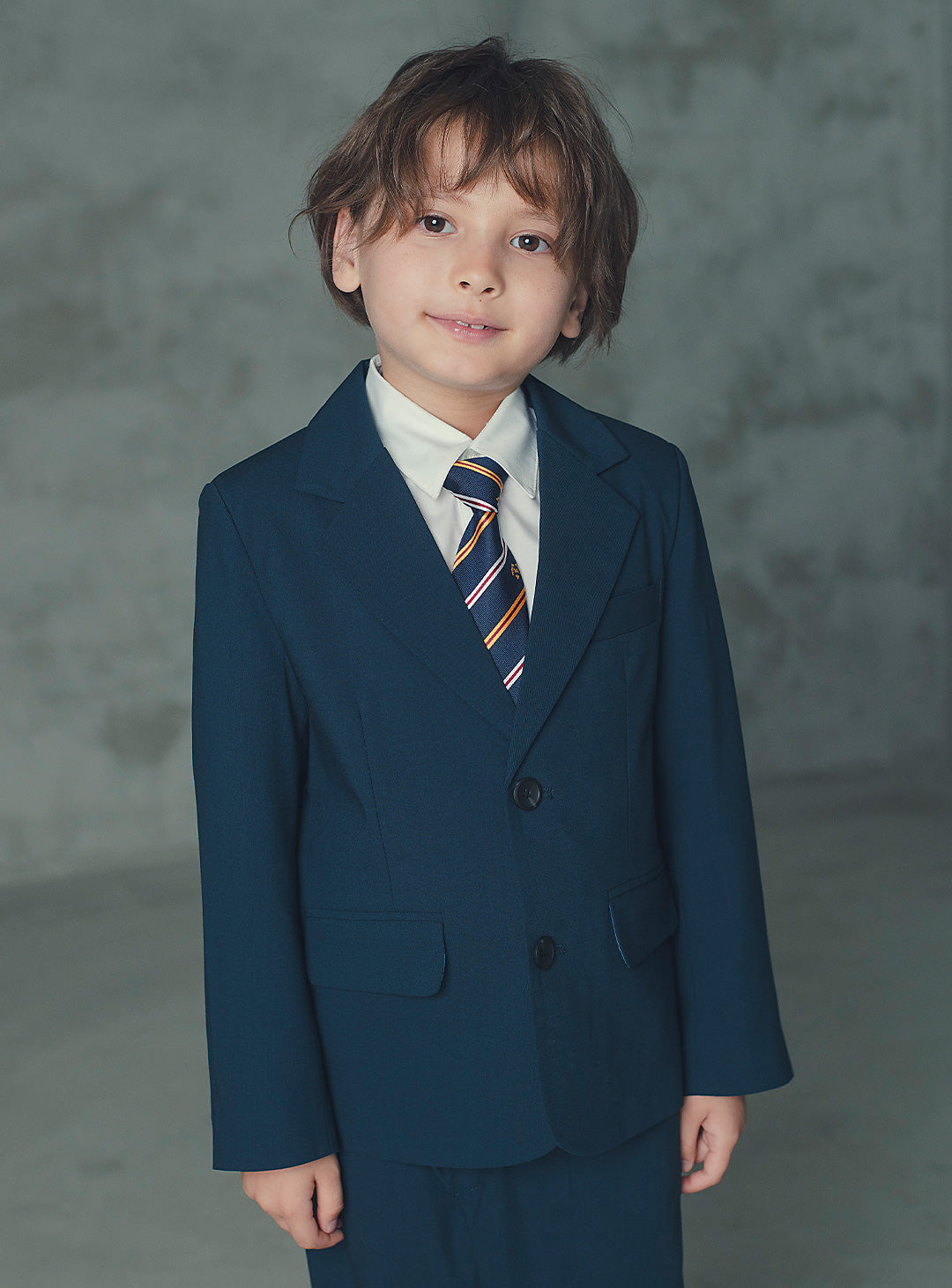 エドワードネイビーウール混スーツセット(ジャケット、長ズボン)