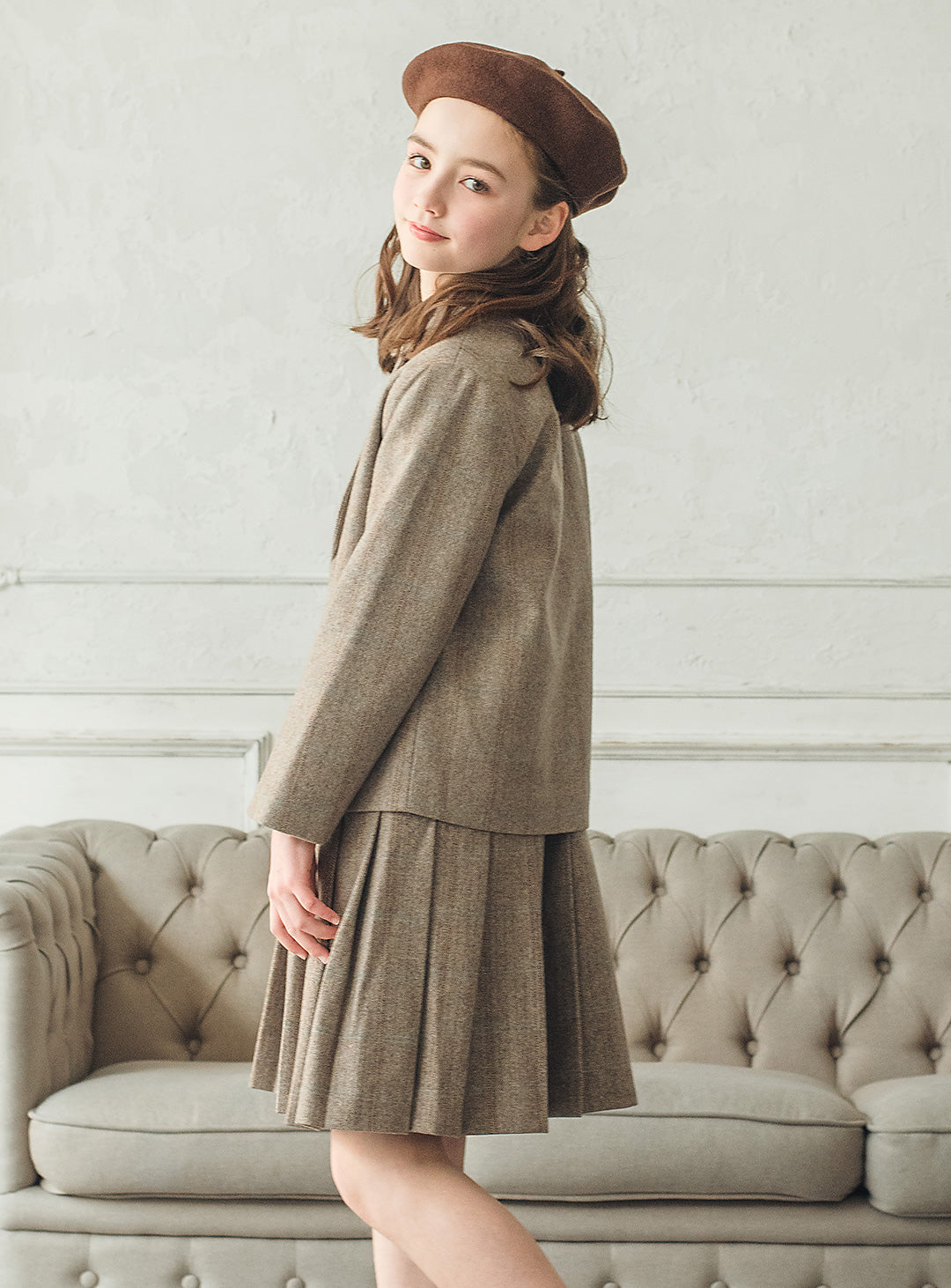 ウール混ヘリンボーンジャケット