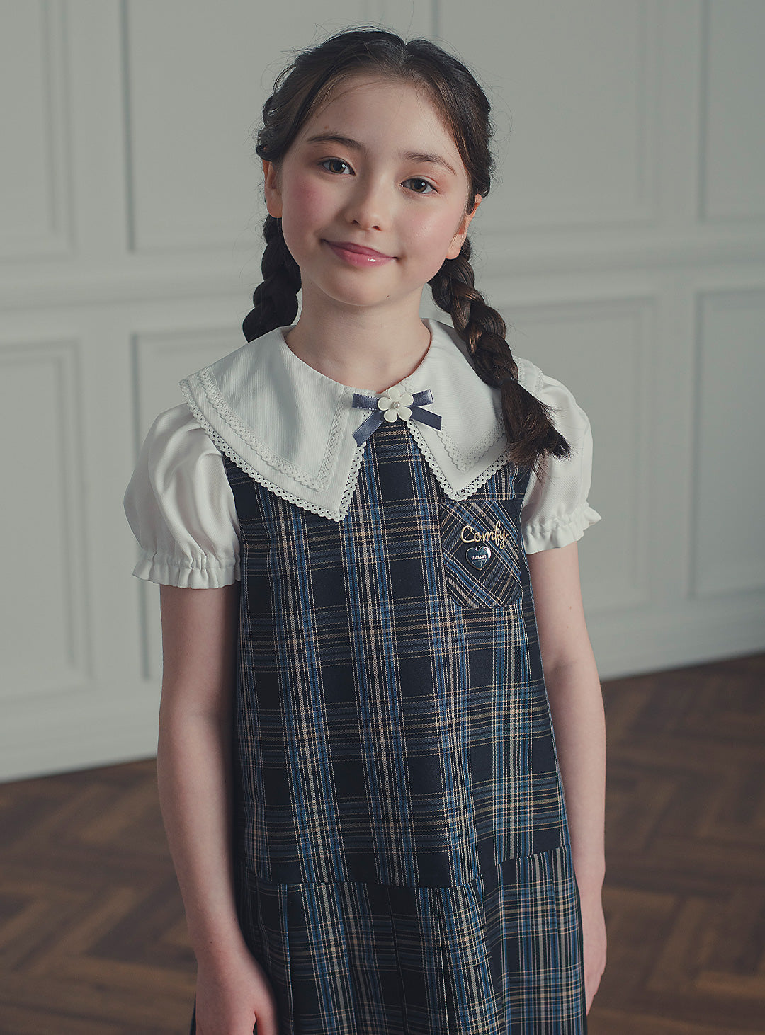 アメリアチャコールウール混ジャケット+ワンピースセット