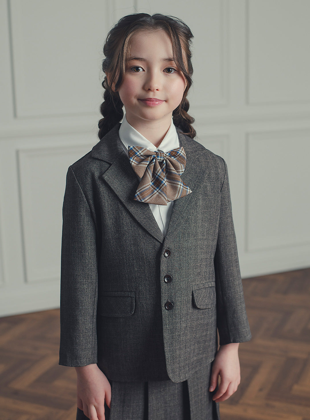 バードブラウンスカートスーツ2ピースセット(ジャケット、スカート)