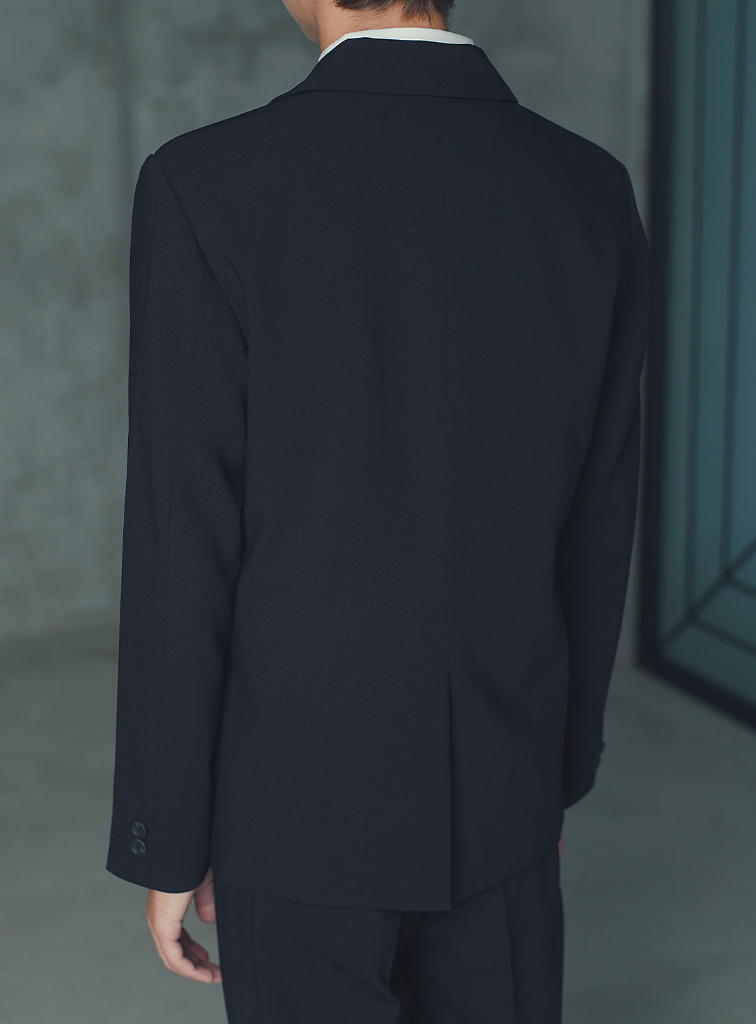 ルカブラックウール混シングルブレストスーツセット(ジャケット、長ズボン)