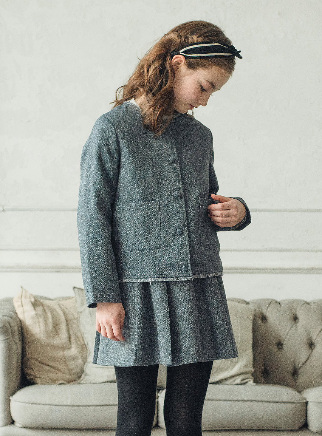 フリンジブレザー&フレアスカートセットアップ