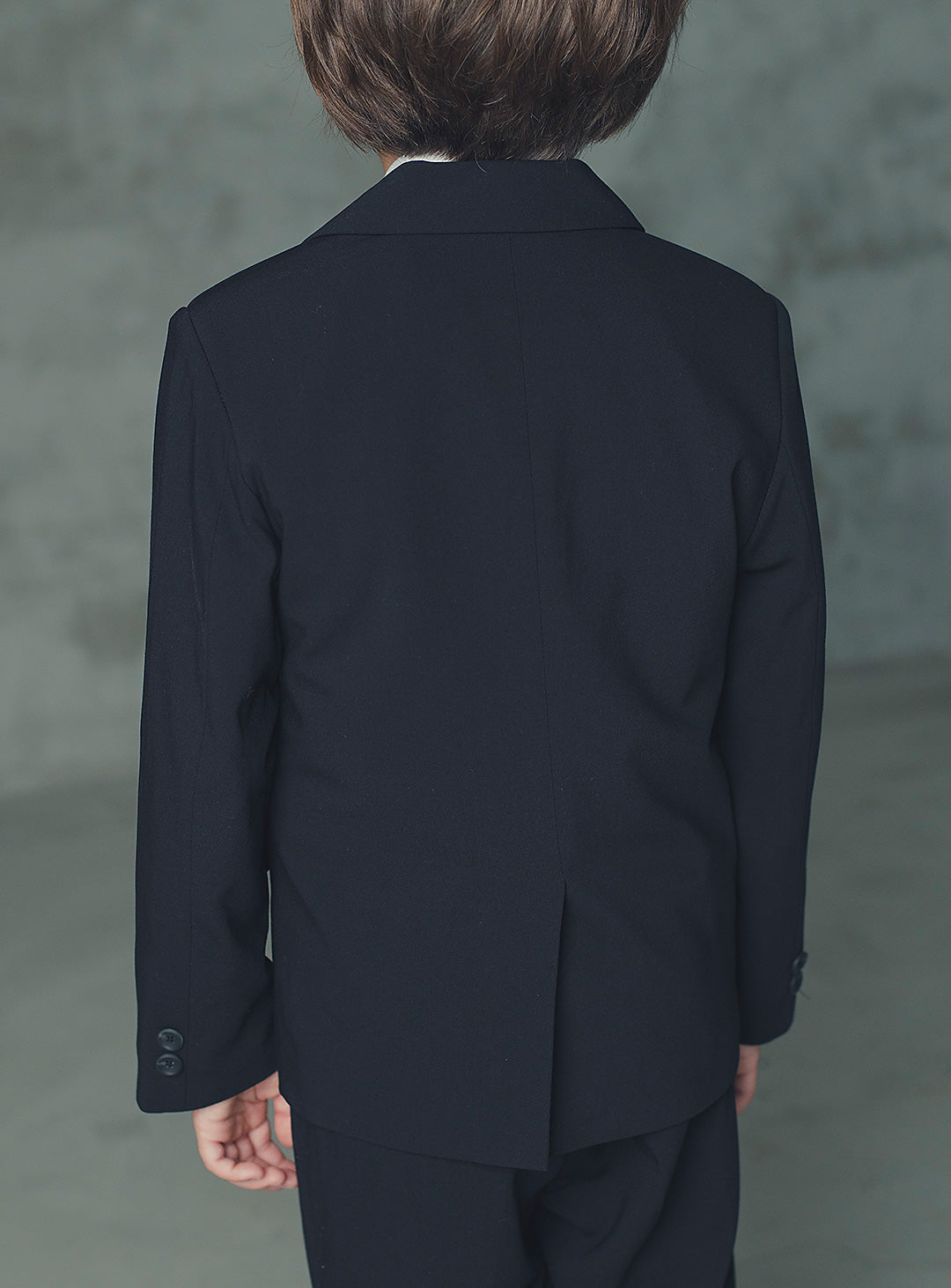 ルカブラックウール混スーツセット(ジャケット、長ズボン)