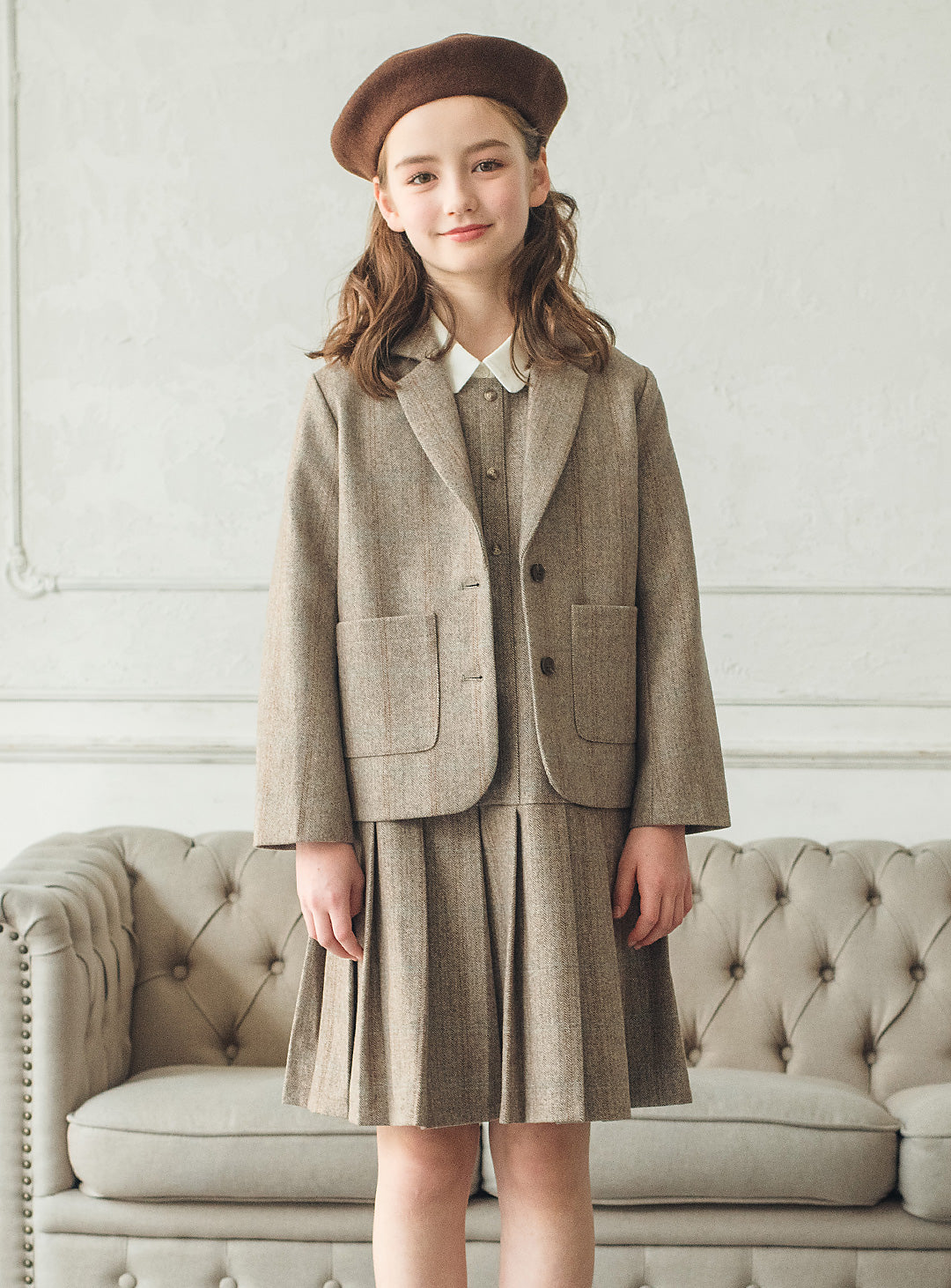 ウール混ヘリンボーンジャケット