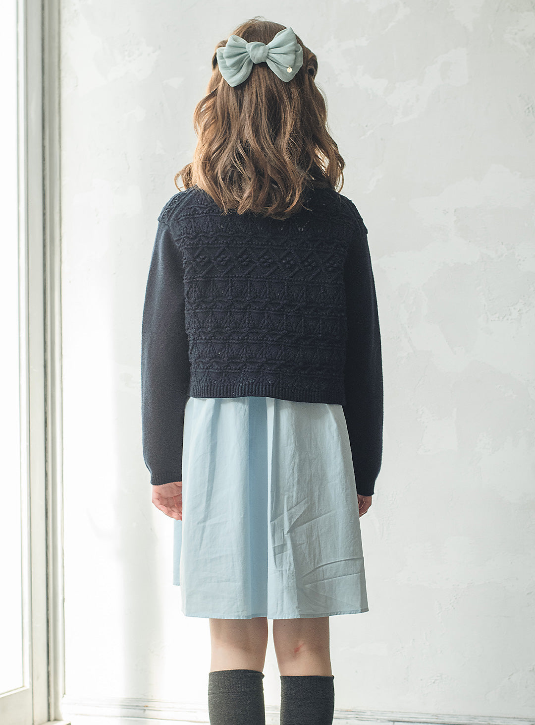 ニット×コットンワンピースセットアップ