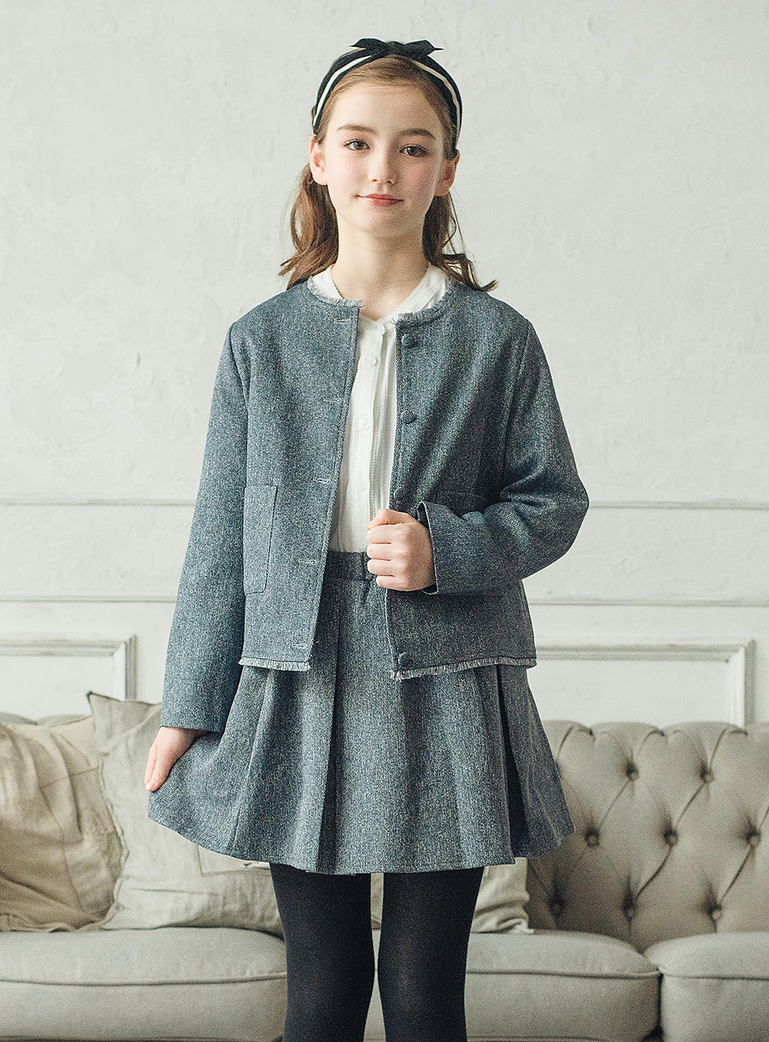 フリンジブレザー&フレアスカートセットアップ