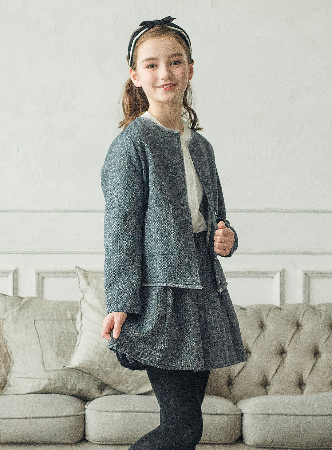 フリンジブレザー&フレアスカートセットアップ