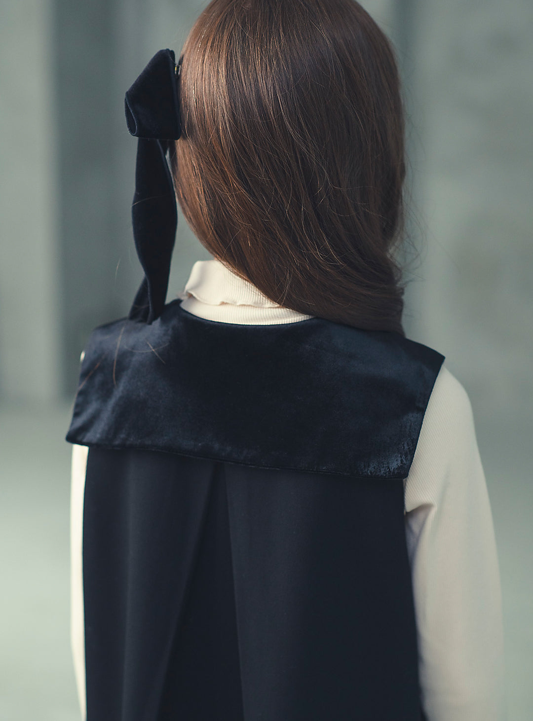 K8093 - ダブルブレストベルベットカラーワンピース