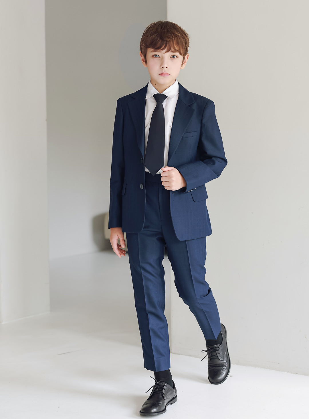 ボーイスーツ・子供スーツ・フォーマルスーツDRESCCOのネイビーシャドーチェック シングルブレスト2ピースセットの画像4
