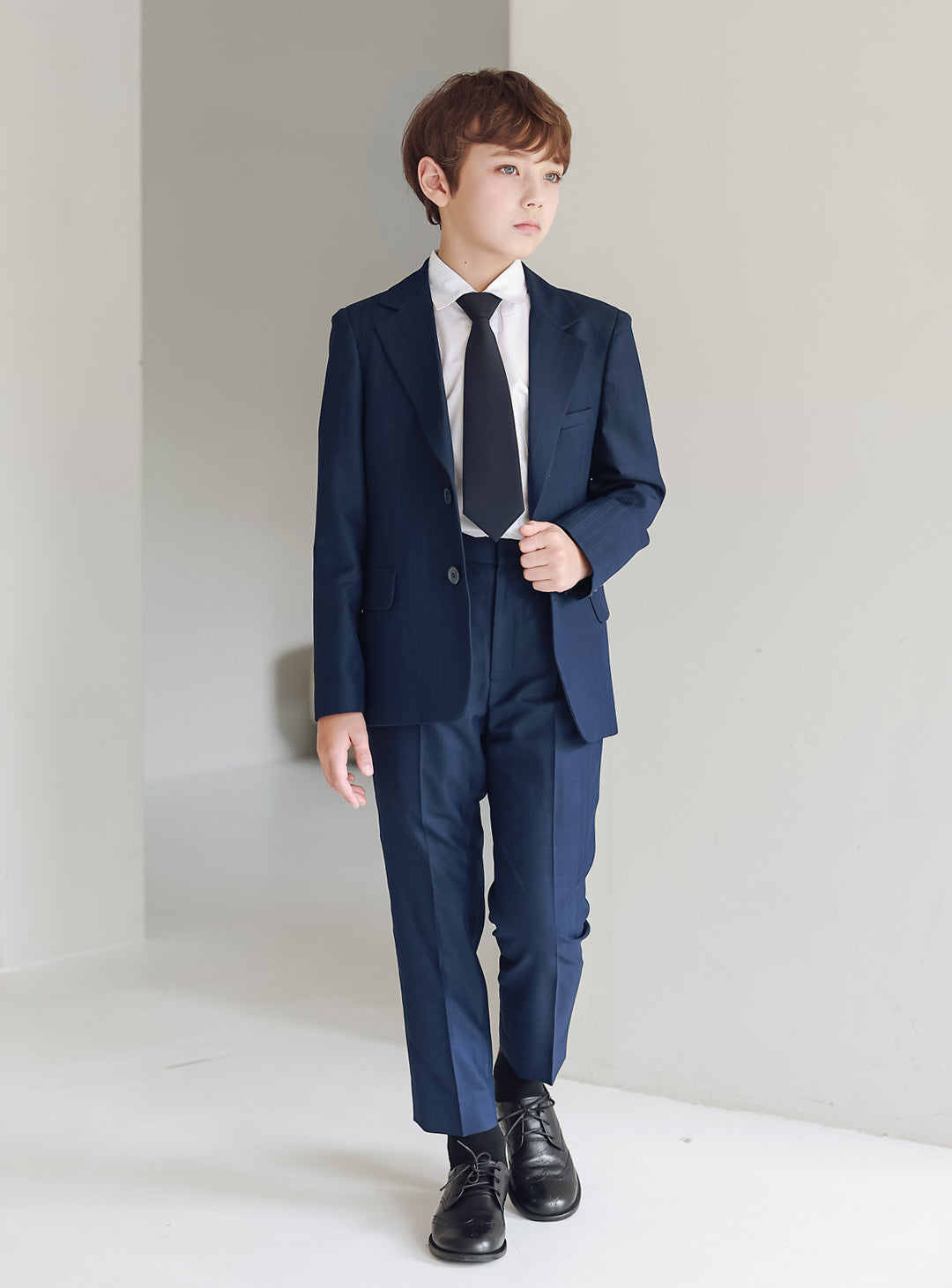 ボーイスーツ・子供スーツ・フォーマルスーツDRESCCOのネイビーシャドーチェック シングルブレスト2ピースセットの画像5