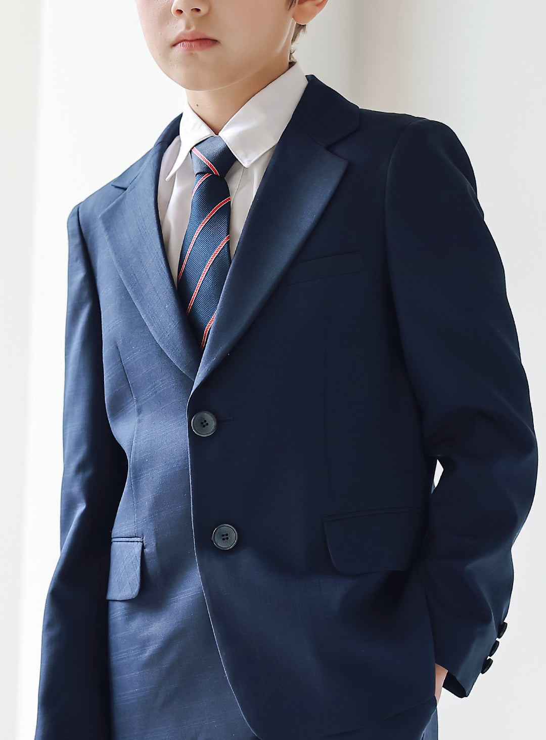 オリバーレジメストライプネクタイ(ネイビー×レッド)