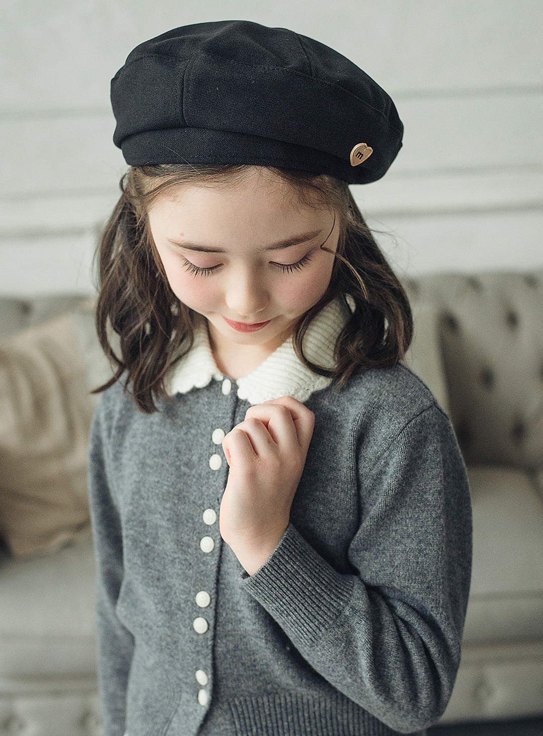 ウールホワイトカラーセーター