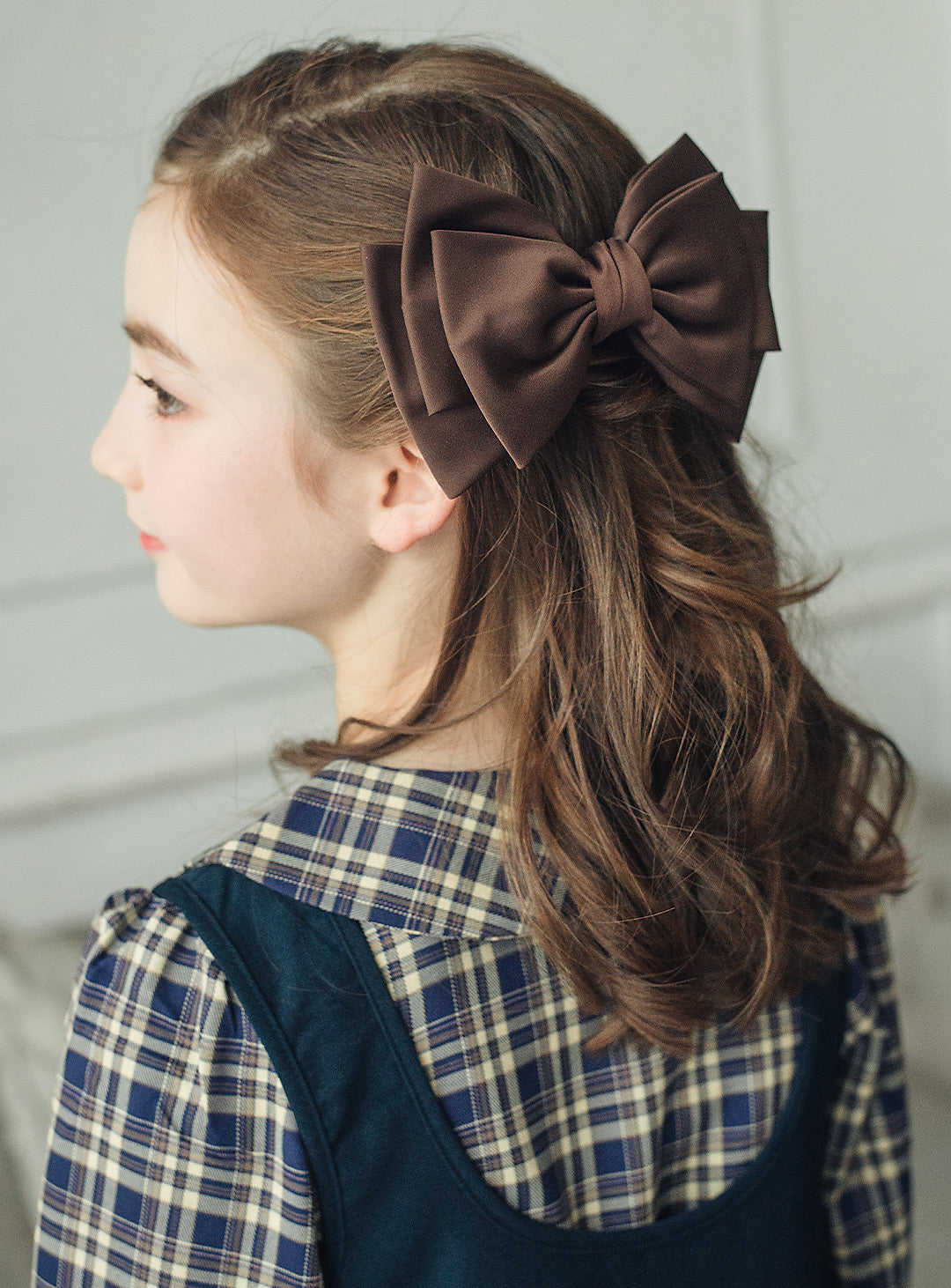 チェックブラウス×ジャンパースカートセットアップ