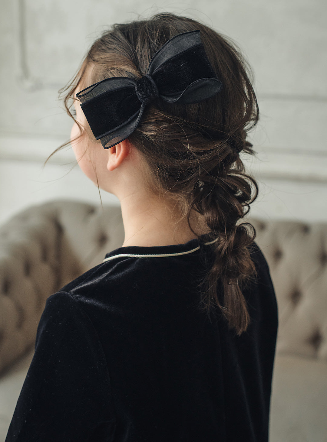 ベルベットフローラルシルエットワンピース