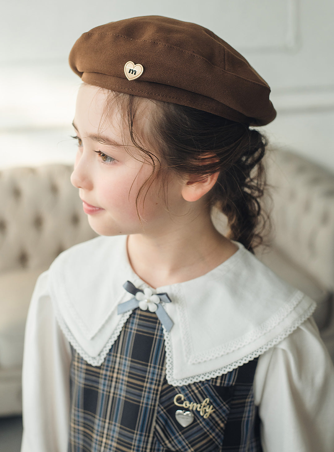 リディアネイビーチェックジャンパースカート