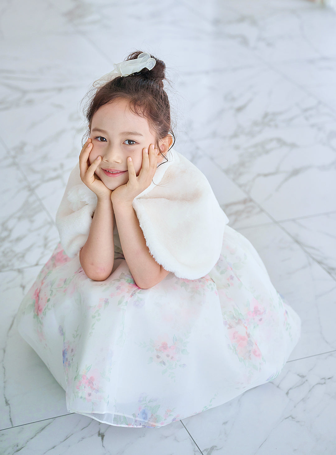 子供ドレス発表会・結婚式・おしゃれなDRESCCOのD-SU-211-1-ピンクフラワープリントオーガンジードレスの画像14