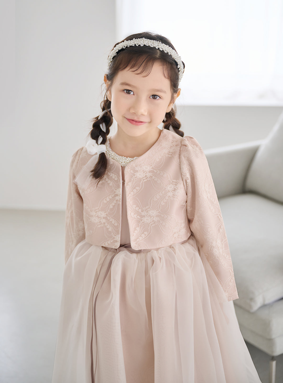 子供ドレスのボレロ・カーディガン・発表会結婚式・おしゃれなDRESCCOのリゲルカーディガン(インディピンク)の画像6