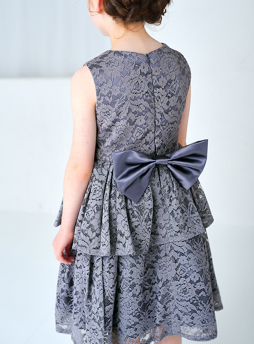 子供ドレス発表会・結婚式・おしゃれなDRESCCOのD-SU-143-フラワーケミカルレースグレードレスの画像13