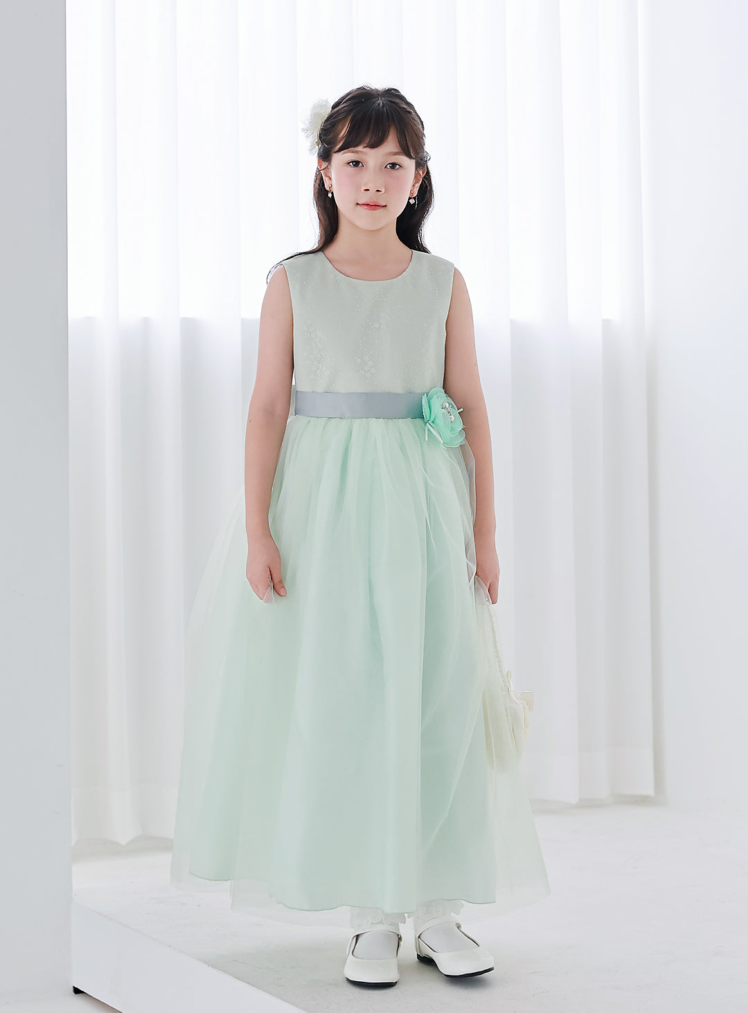 子供ドレス|子供ドレスならオリーブグリーンスパンコールロングドレス